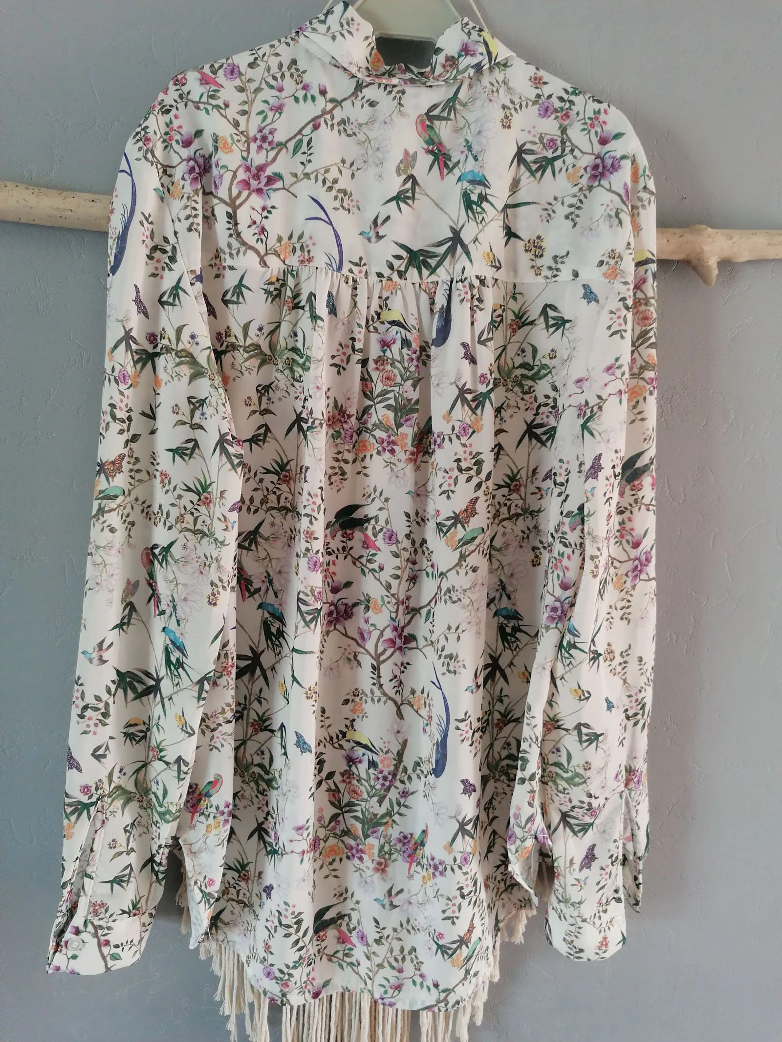 Camisa de manga longa, fluida em poliéster, 38, H&M – photo 2